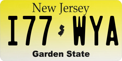 NJ license plate I77WYA
