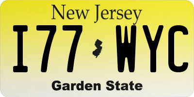 NJ license plate I77WYC