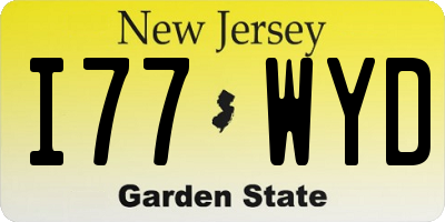 NJ license plate I77WYD