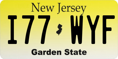 NJ license plate I77WYF