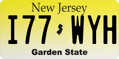 NJ license plate I77WYH