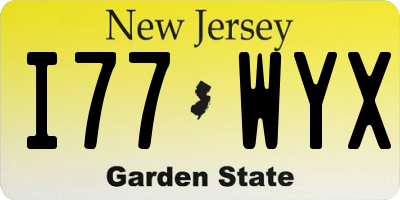 NJ license plate I77WYX