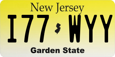 NJ license plate I77WYY