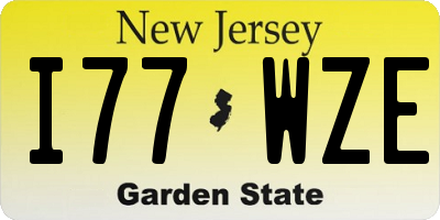 NJ license plate I77WZE