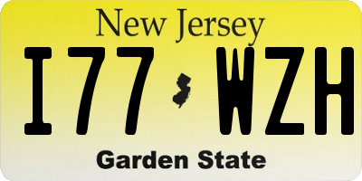 NJ license plate I77WZH