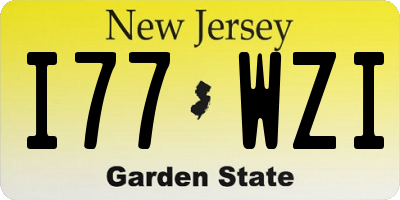 NJ license plate I77WZI