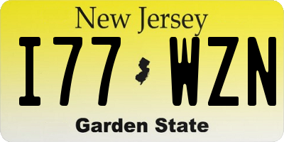 NJ license plate I77WZN
