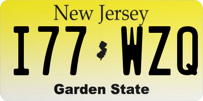 NJ license plate I77WZQ