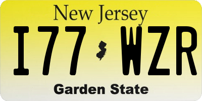 NJ license plate I77WZR