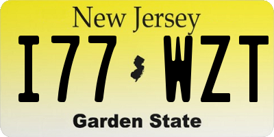 NJ license plate I77WZT