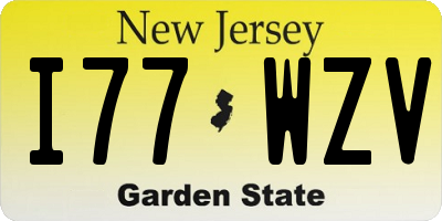 NJ license plate I77WZV