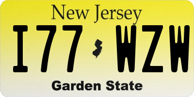 NJ license plate I77WZW