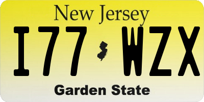NJ license plate I77WZX