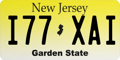 NJ license plate I77XAI