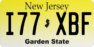 NJ license plate I77XBF