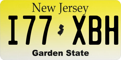 NJ license plate I77XBH