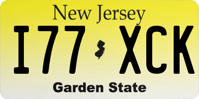 NJ license plate I77XCK