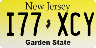 NJ license plate I77XCY