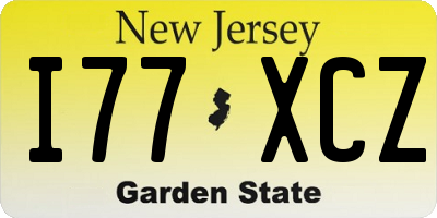 NJ license plate I77XCZ