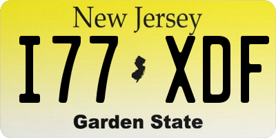 NJ license plate I77XDF