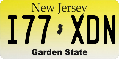 NJ license plate I77XDN