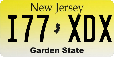 NJ license plate I77XDX