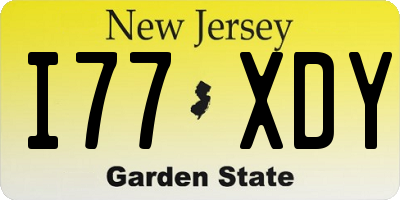 NJ license plate I77XDY