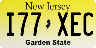 NJ license plate I77XEC