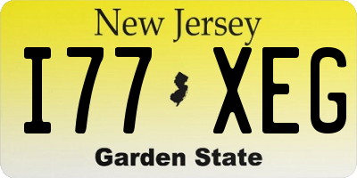 NJ license plate I77XEG