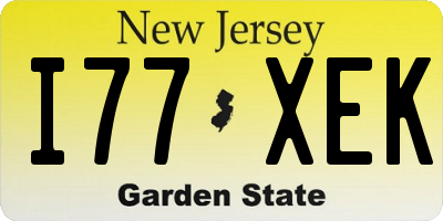 NJ license plate I77XEK
