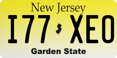 NJ license plate I77XEO