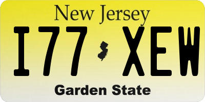 NJ license plate I77XEW