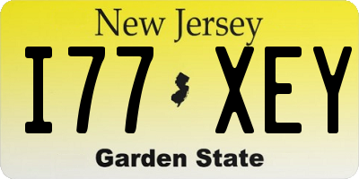 NJ license plate I77XEY