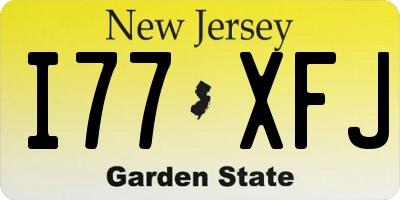 NJ license plate I77XFJ