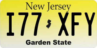 NJ license plate I77XFY