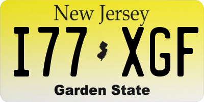 NJ license plate I77XGF