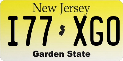 NJ license plate I77XGO