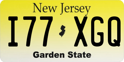 NJ license plate I77XGQ