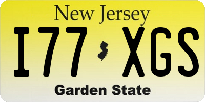 NJ license plate I77XGS