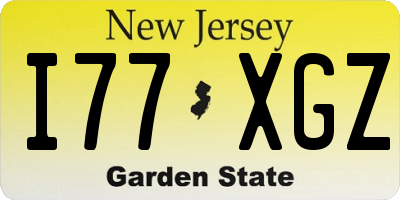 NJ license plate I77XGZ