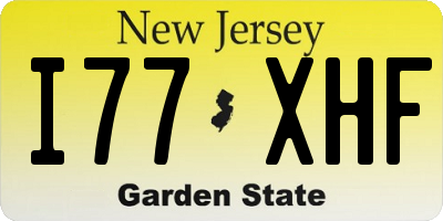 NJ license plate I77XHF
