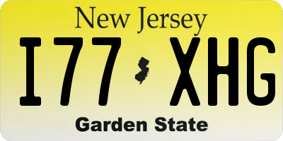 NJ license plate I77XHG