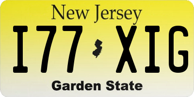 NJ license plate I77XIG