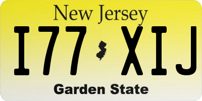 NJ license plate I77XIJ