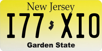 NJ license plate I77XIO