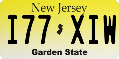 NJ license plate I77XIW