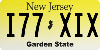 NJ license plate I77XIX