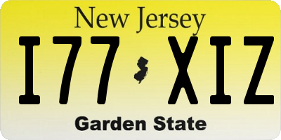 NJ license plate I77XIZ