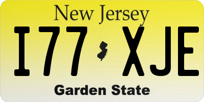 NJ license plate I77XJE