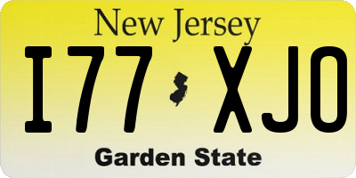 NJ license plate I77XJO